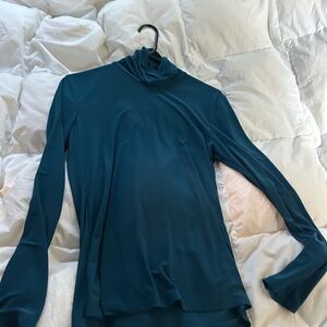 Chic Teal Long Sleeve Women's Top